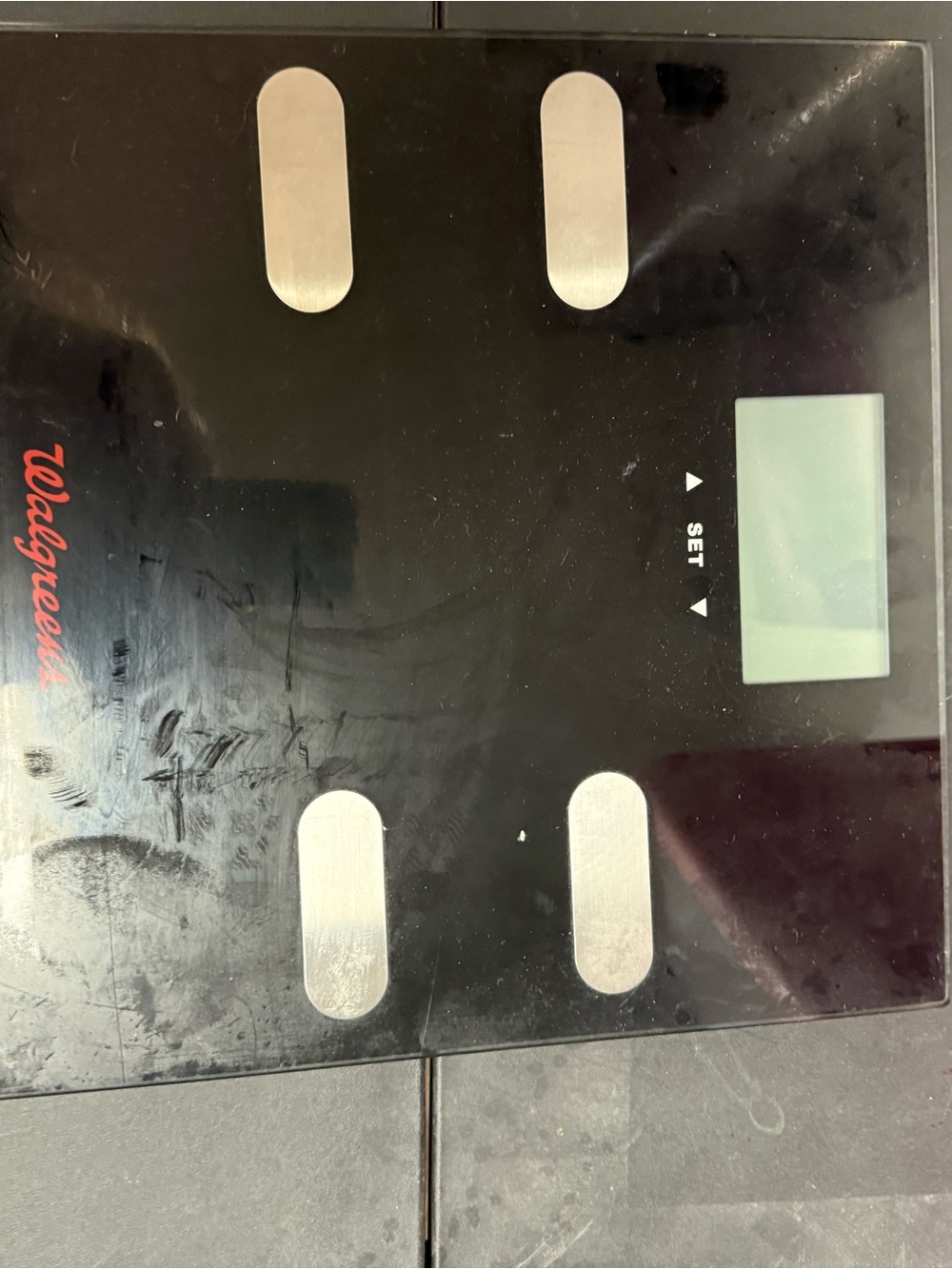 Walgreens Black Digital Body Scale with Stainless Electrodes